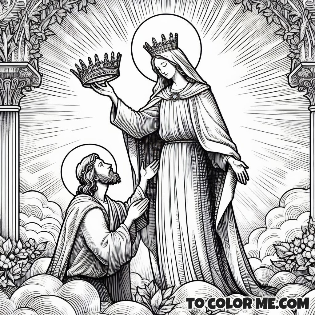 Mary's Eternal Crown: Queenship Coloring Activity