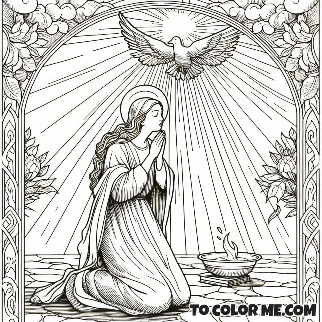 Mary's Celestial Diadem: Queenship Coloring