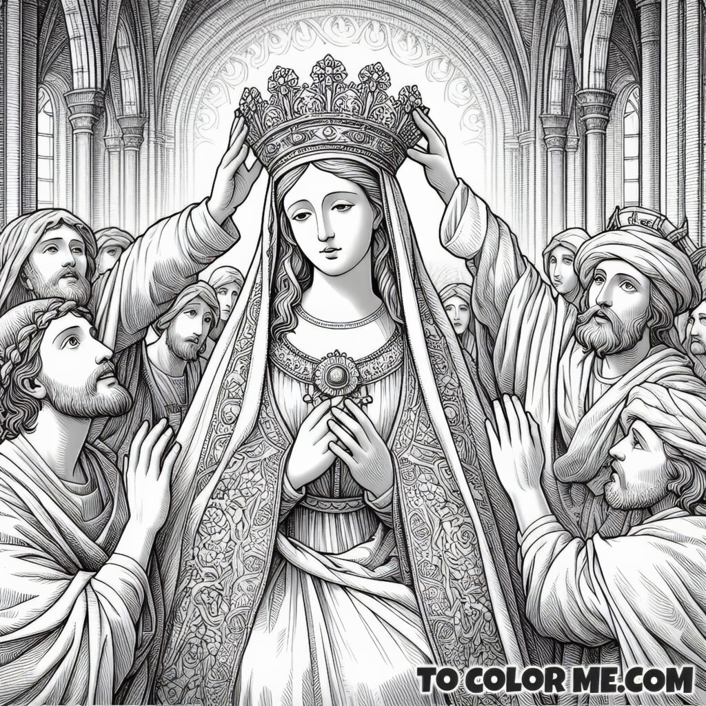 Blessed Mother's Regalia: Marian Coloring