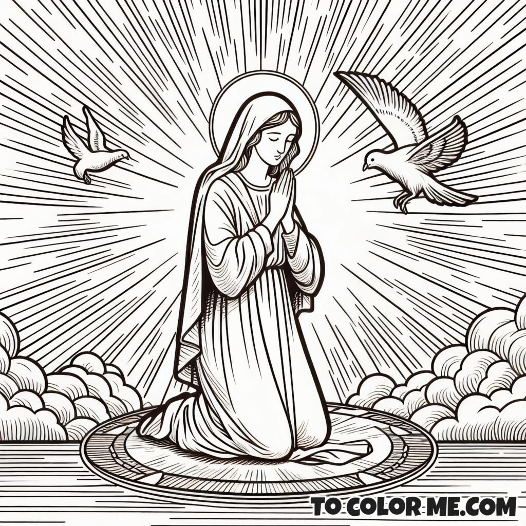 Sovereign of Angels: Catholic Coloring Activity