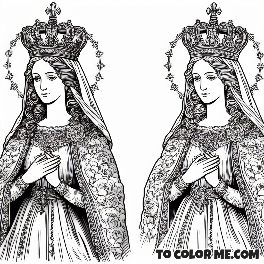 Our Lady's Heavenly Court: Marian Art Sheet