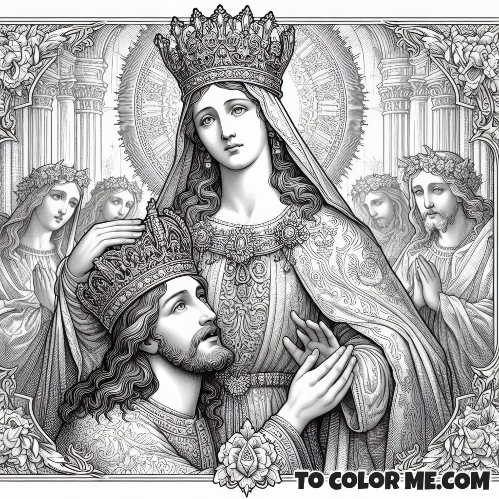 Our Lady's Royal Legacy: Catholic Art Sheet