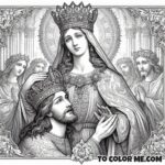 Our Lady's Royal Legacy: Catholic Art Sheet