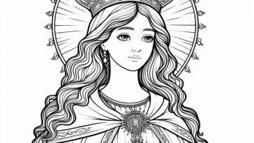 Mary's Celestial Authority: Marian Art Sheet