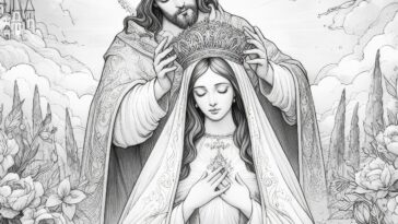 Blessed Virgin's Royal Role: Catholic Coloring