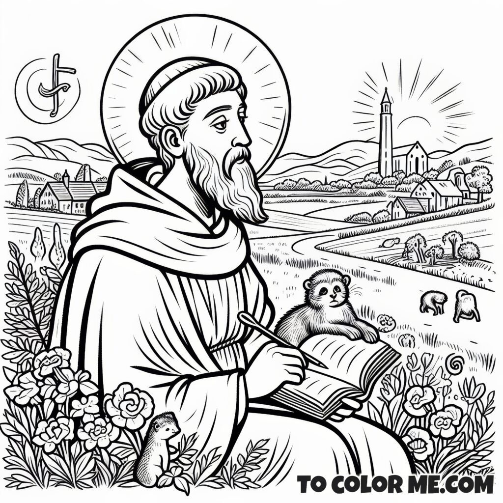 Saint Augustine: Doctor of Grace Coloring Page