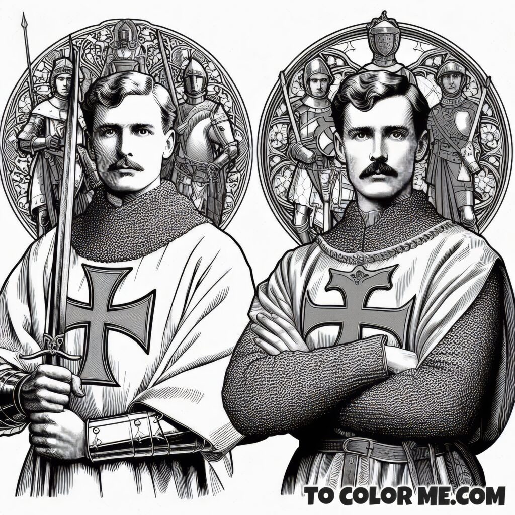 Knights Templar Co-Founder: Bernard Coloring Activity