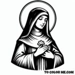 13th Century Saint: Clare of Assisi Coloring Pages