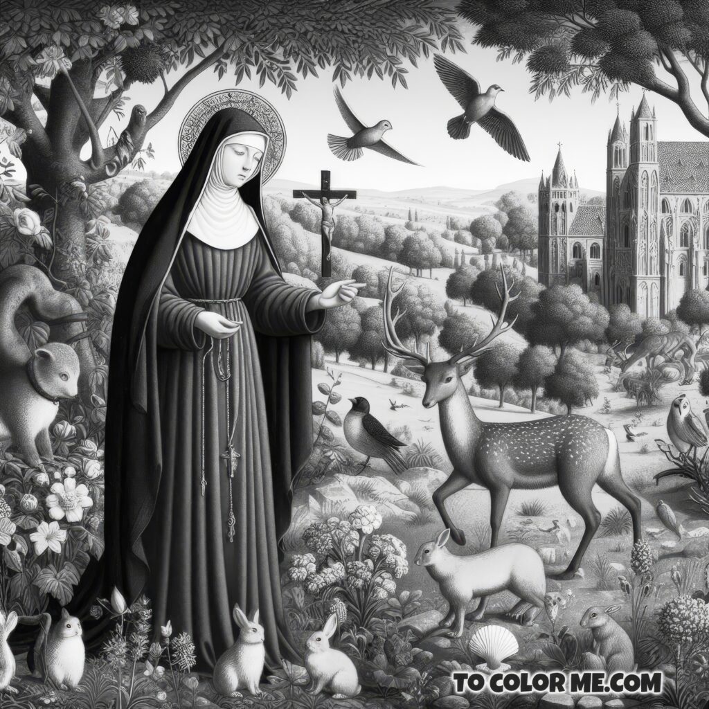 Francis' Follower: Clare of Assisi Coloring Pages