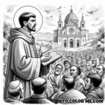 Spanish Saint: Dominic de Guzmán Coloring Pages