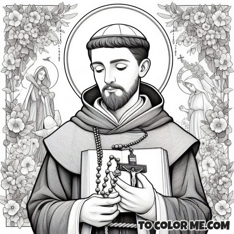 Rosary Champion: Saint Dominic Coloring Book – To Color Me Faithful