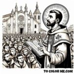 Merciful Saint: Dominic de Guzmán Coloring Pages