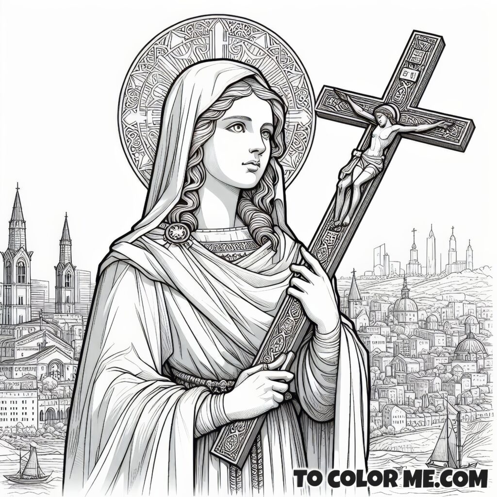 Saint Helena: True Cross Discoverer Coloring Page