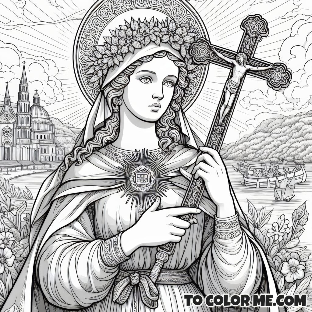 Empress Helena's Holy Land Journey: Coloring Sheet