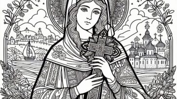 Patroness of Discoveries: Saint Helena Coloring Page