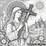 Saint Helena's Prayer: Catholic Coloring Page