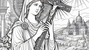 Saint Helena's Prayer: Catholic Coloring Page