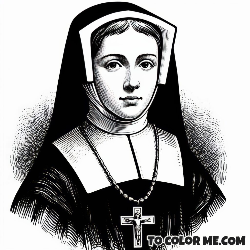 From Nobility to Nun: St. Jane Frances Coloring Pages