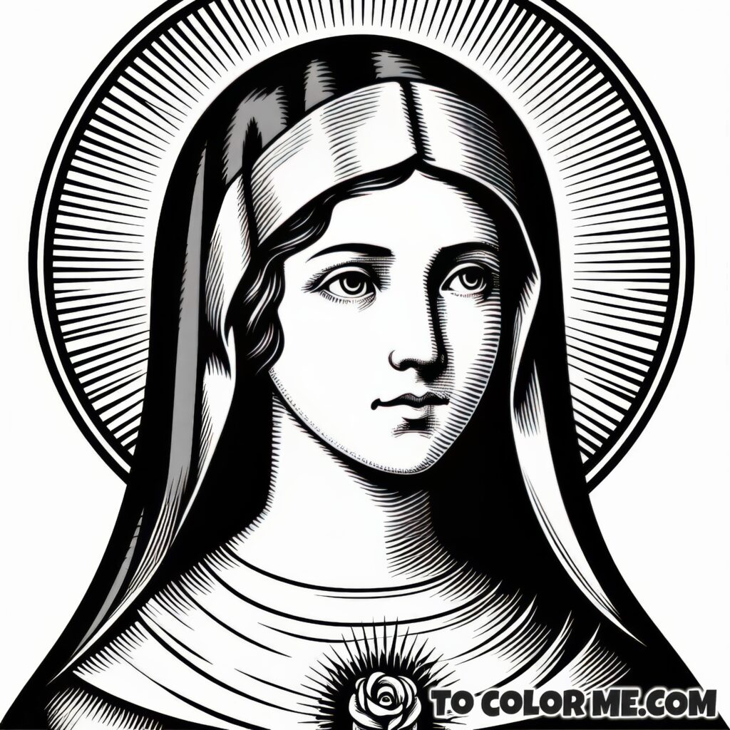French Saint: Jane Frances de Chantal Coloring Pages