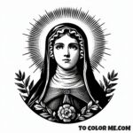 Abandonment Prayer: Jane de Chantal Coloring Page