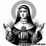 Visitation Nun: Jane de Chantal Coloring Pages