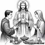 Saint John Eudes: Sacred Heart Devotion Coloring Page