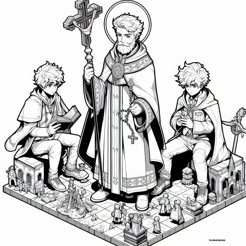From Ireland to Rome: St. Kilian's Journey Coloring Pages