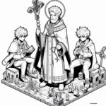 From Ireland to Rome: St. Kilian's Journey Coloring Pages
