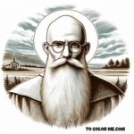 Voluntary Martyr: Maximilian Kolbe Coloring Book