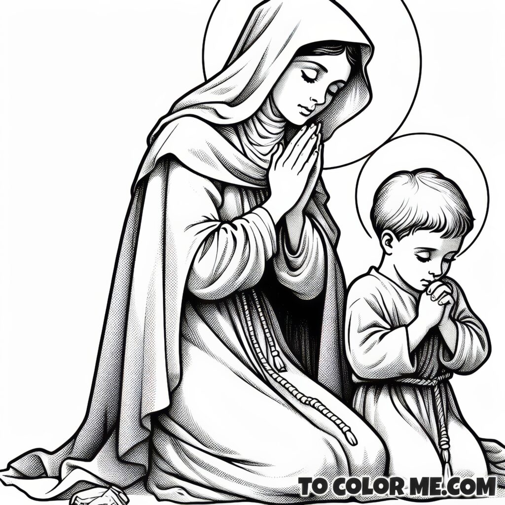 Augustine's Conversion: Monica's Joy Coloring Sheet