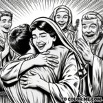 Saint's Reunion: Monica and Augustine Coloring Page