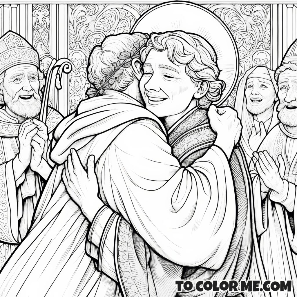 Prodigal Son's Return: Augustine Coloring Sheet