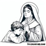 Saint's Embrace: Monica and Augustine Activity