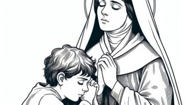 Saint's Embrace: Monica and Augustine Activity