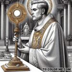Pope Saint Pius X: Eucharistic Devotion Coloring Page