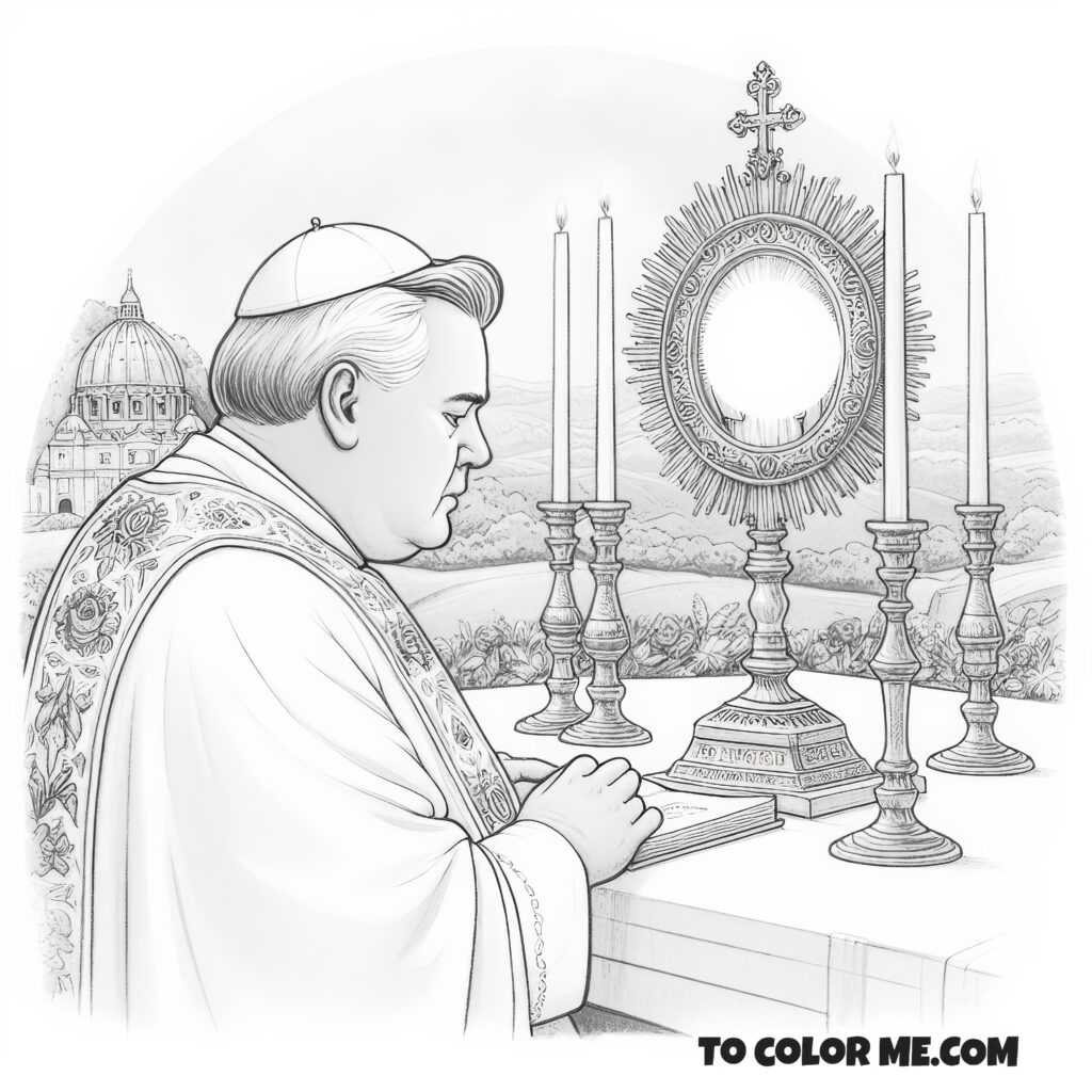 Holy Communion Promoter: St. Pius X Coloring Sheet