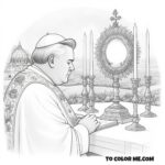 Holy Communion Promoter: St. Pius X Coloring Sheet
