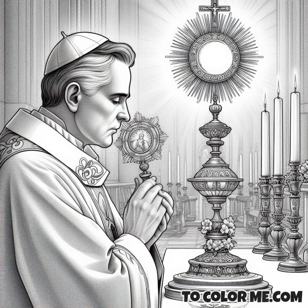 Eucharistic Revival Saint: St. Pius X Coloring Activity
