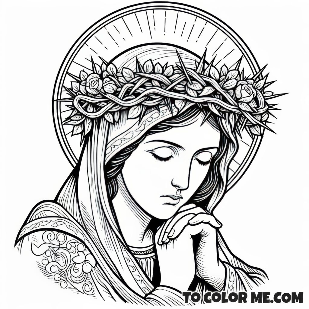 Patron of Peru: Rose of Lima Coloring Sheet