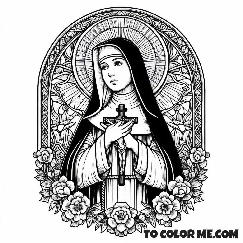 Penitent Saint: Rose of Lima Coloring Sheet