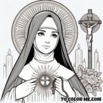 Devout Nun: St. Rose of Lima Coloring Activity