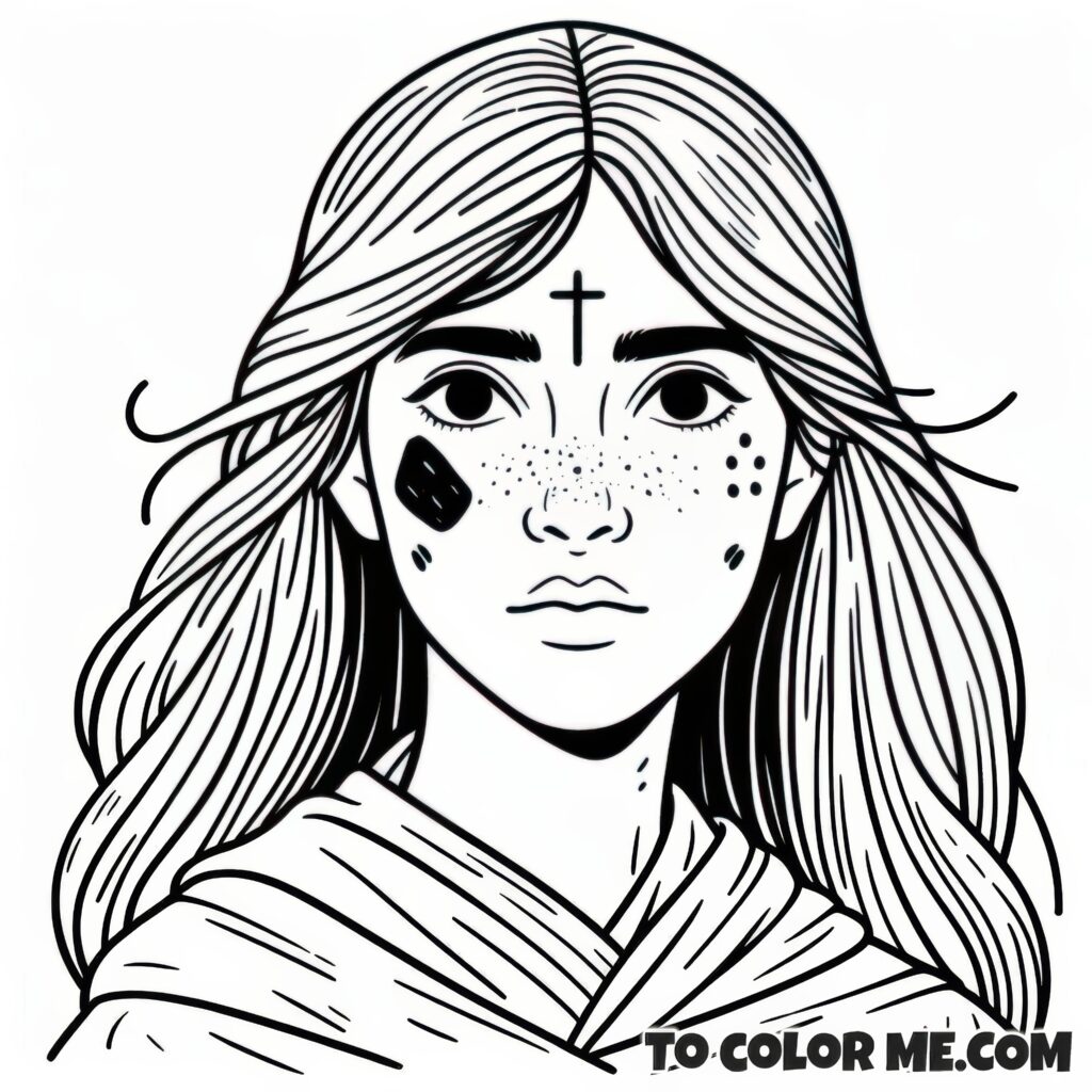Mortification Saint: Rose Coloring Page