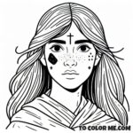 Mortification Saint: Rose Coloring Page