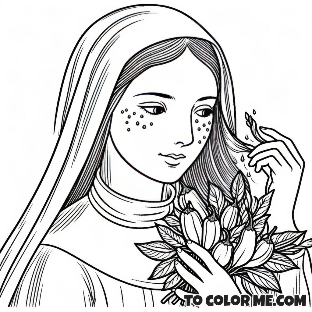Young Nun: St. Rose Coloring Activity