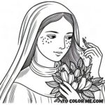 Young Nun: St. Rose Coloring Activity