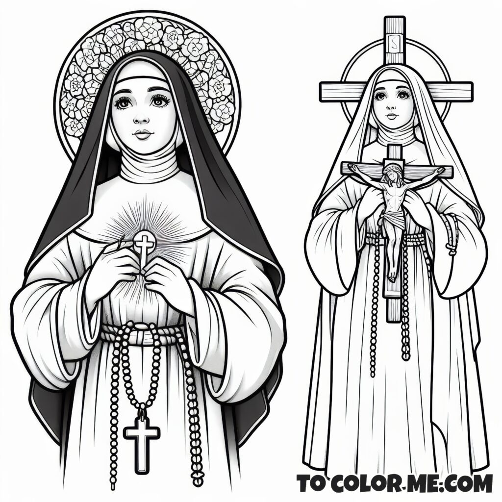 Ascetic Saint: Rose of Lima Coloring Activity