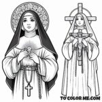 Ascetic Saint: Rose of Lima Coloring Activity