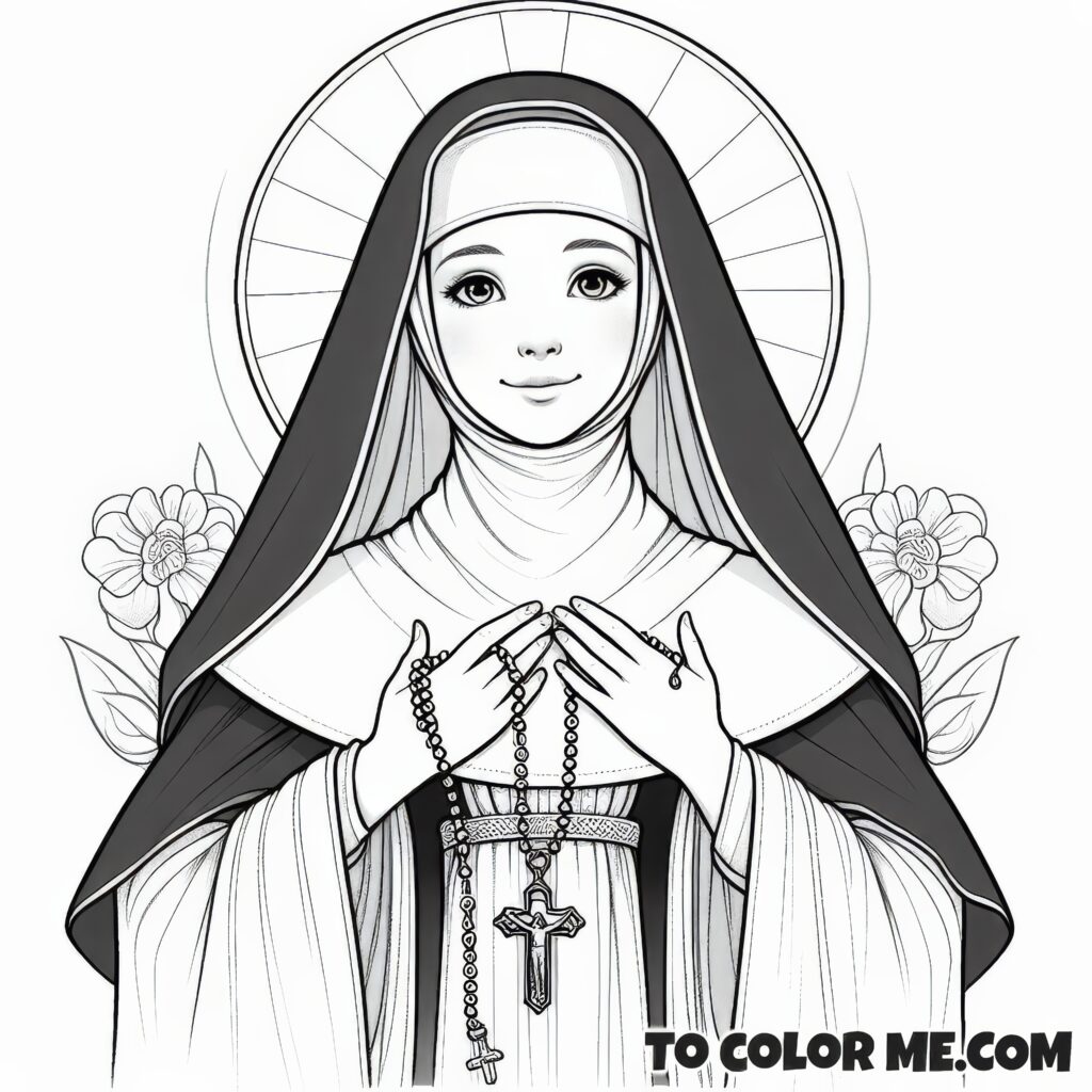 First American Saint: Rose Coloring Page