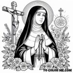 Heavenly Beauty: Saint Rose Coloring Page