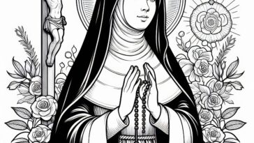Heavenly Beauty: Saint Rose Coloring Page